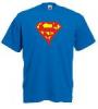 Tricou albastru imprimat superman blood