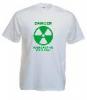 Tricou alb imprimat radioactiv verde