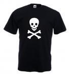 Tricou negru imprimat Pirate Bones