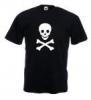 Tricou negru imprimat pirate bones