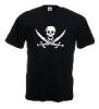 Tricou negru imprimat pirat logo