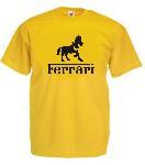 Tricou galben, imprimat Ferrari