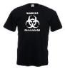 Tricou negru imprimat warning bio hazard