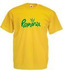 Tricou galben imprimat Romania