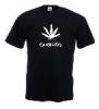 Tricou negru imprimat cannabis