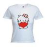 Tricou dama, alb imprimat hello