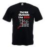 Tricou negru imprimat outside the