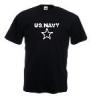 Tricou negru imprimat US Navy