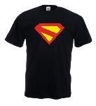 Tricou negru imprimat Superman Kingdom