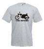 Tricou gri inchis, imprimat Motosicli