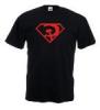 Tricou negru imprimat superman red son