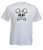 Tricou alb, imprimat mickey skull