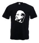 Tricou negru imprimat Lenin