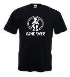 Tricou negru, imprimat Game Over 3