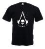 Tricou negru imprimat assassins creed skull