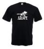 Tricou negru, imprimat army mig alb