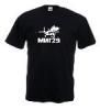 Tricou negru, imprimat mig 29 alb