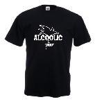 Tricou negru imprimat Alcoolic