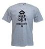 Tricou gri imprimat keep minecraft on