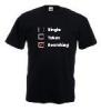 Tricou negru, imprimat searching