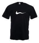 Tricou negru, imprimat Funny Nike alb