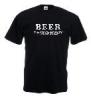 Tricou negru imprimat beer effects