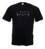 Tricou negru, imprimat batman 3 gri