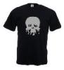 Tricou negru imprimat melting skull