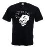 Tricou negru imprimat punk skull