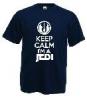 Tricou navy, imprimat keep jedi