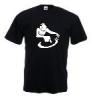 Tricou negru, imprimat dj 3 alb