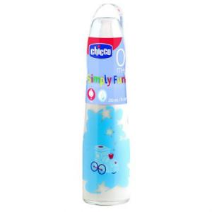 Biberon Plastic 250 ml, Tetina Silicon Blue