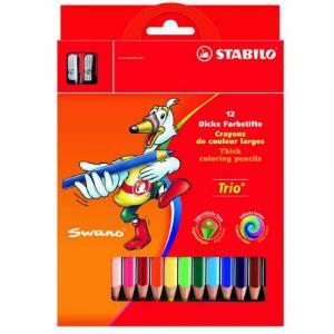 Creioane Colorate Trio Thick 12 Culori