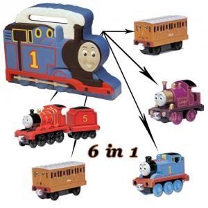 Set Cutie Thomas cu maner si 5 personaje