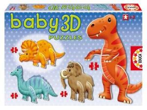Puzzle Dinosauri 3D Baby cu 14 Piese