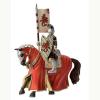 Figurina cavaler cu cal pentru turnir rosu
