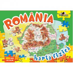 Puzzle Romania Harta Fizica 108 Piese