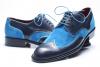 Pantofi Stefan Burdea model clasic derby liziera albastru
