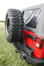 Rugged Ridge - Bara Spate cu Suport Roata de Rezerva NEAGRA pt. 07-15 Jeep Wrangler & Wrangler Unlimited JK