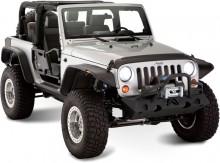 Aripi Bushwacker FLAT STYLE Extended, Negru Mat pt. 07-13 Jeep Wrangler Unlimited JK 2 Door