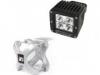 Proiector LED Cube CREE 3 in / 7.6 cm NEGRU / SILVER, cu Suport X-Clamp pt. bara tubulara 1.25 in"2 in (3.2 cm " 5 cm) - Rugged Ridge -, Driving Light, 16 Wati - Rugged Ridge -