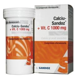 Calcium Sandoz cu Vit. C 1000 mg *10 comprimate efervescente