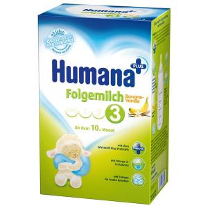 Humana 3 Lapte Prebiotic cu Banane si Vanilie (de la 10 luni) 500gr