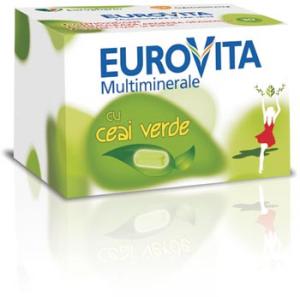 Eurovita Multiminerale cu Ceai Verde - 30 comprimate