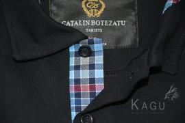 Tricou Polo negru cu imprimeu guler