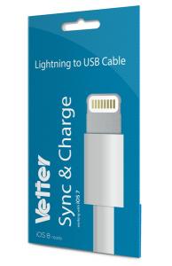 Vetter Cablu Lightning iPhone 5, iPhone 5S, iPhone 6, iPad mini, iPad Air, iPad 4, White