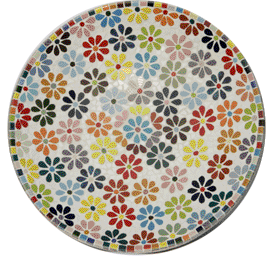 Platou decorativ mozaic art - Flori multicolor