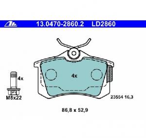 Set placute frana frana disc AUDI A4  8E2  B6  PRODUCATOR ATE 13 0470 2860 2