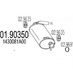 Toba esapament finala SUZUKI JIMNY  FJ  PRODUCATOR MTS 01 90350