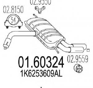 Toba esapament finala AUDI A3  8P1  PRODUCATOR MTS 01 60324